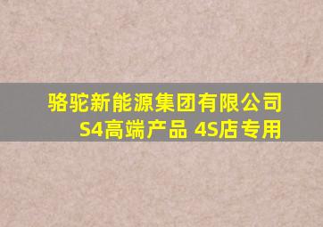 骆驼新能源集团有限公司 S4高端产品 4S店专用